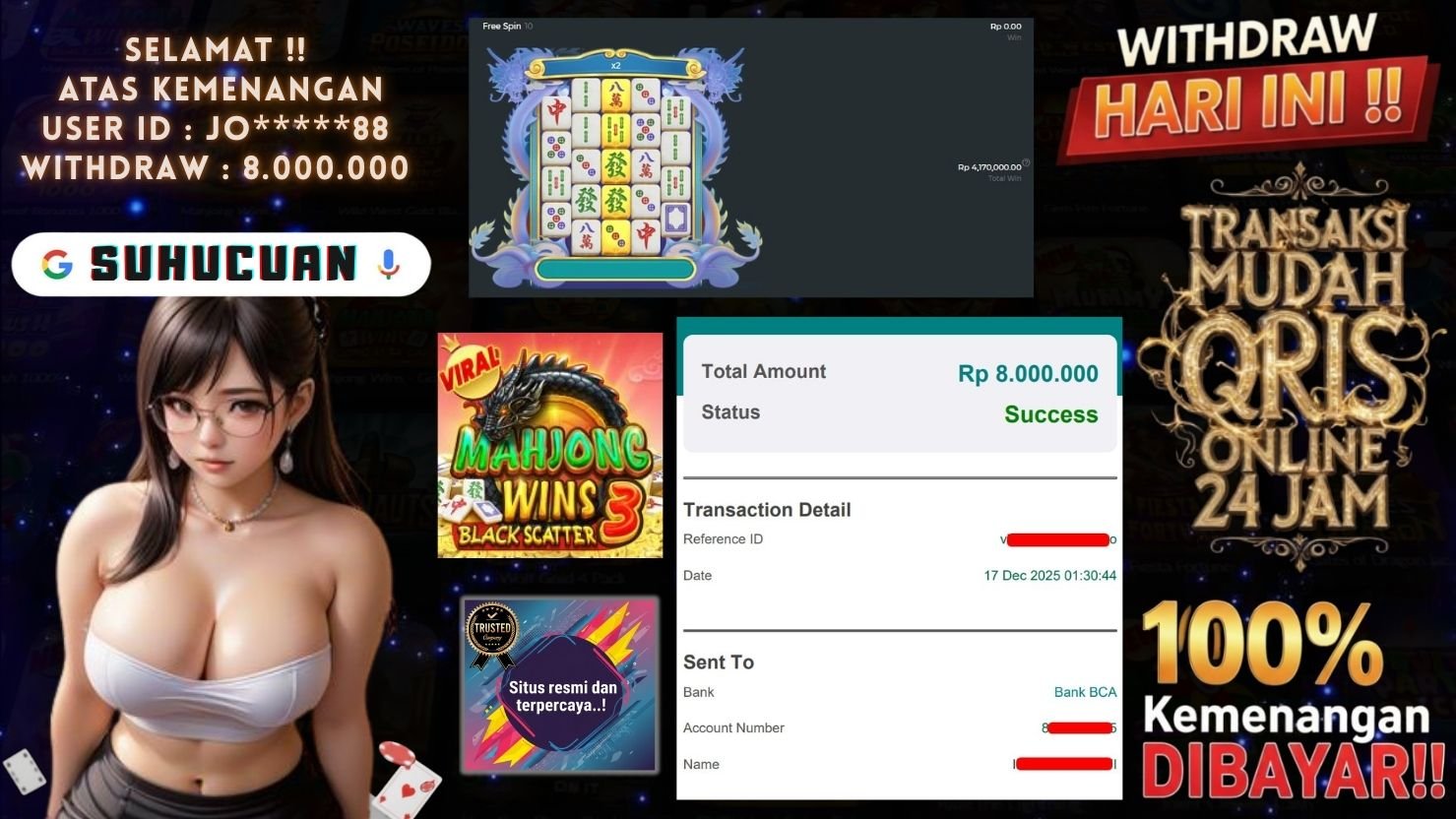 SUHUCUAN JACKPOT SLOT MAHJONG WINS 3 - BLACK SCATTER